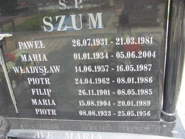 Piotr Szum 1933 Rudna - Grobonet - Wyszukiwarka osób pochowanych