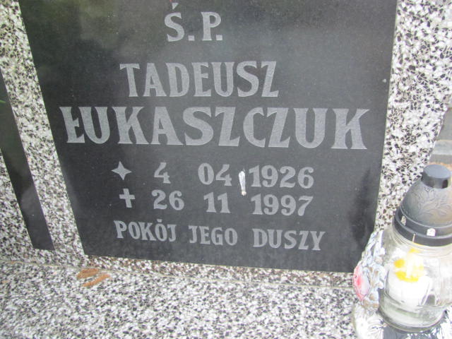 Tadeusz Łukaszczuk 1926 Rudna - Grobonet - Wyszukiwarka osób pochowanych