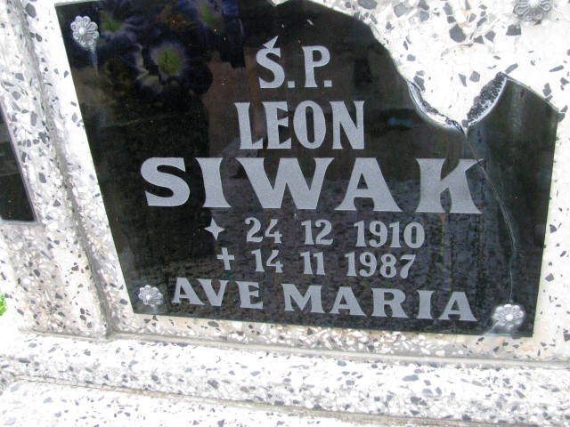 Leon Siwak 1910 Rudna - Grobonet - Wyszukiwarka osób pochowanych
