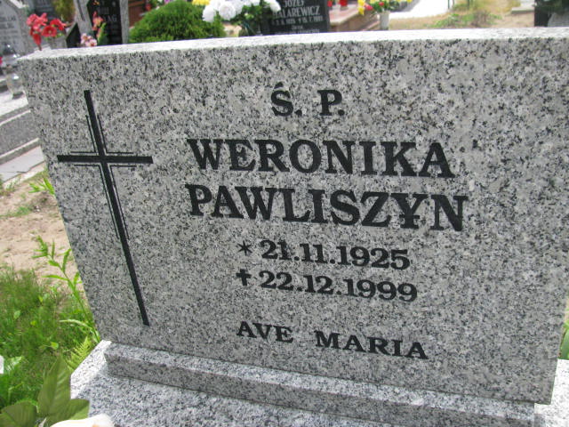 Weronika Pawliszyn 1925 Rudna - Grobonet - Wyszukiwarka osób pochowanych