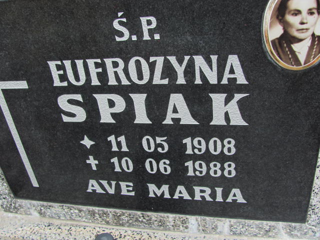 Eufrozyna Spiak 1908 Rudna - Grobonet - Wyszukiwarka osób pochowanych