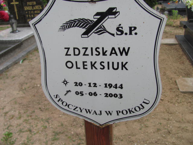 Zdzisław Stanisław Oleksiuk 1944 Rudna - Grobonet - Wyszukiwarka osób pochowanych