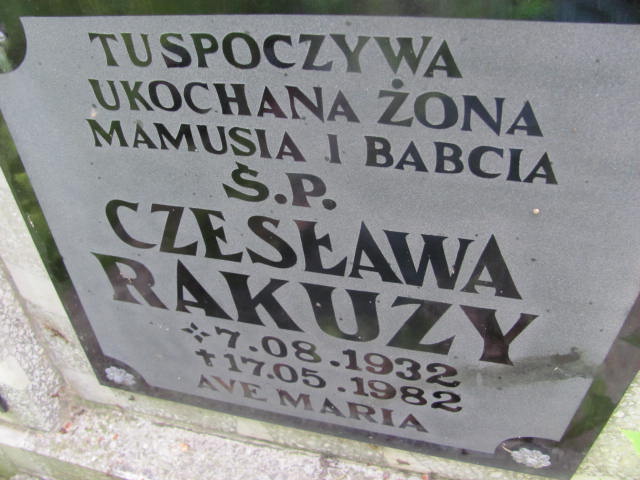 Czesława Rakuzy 1932 Rudna - Grobonet - Wyszukiwarka osób pochowanych