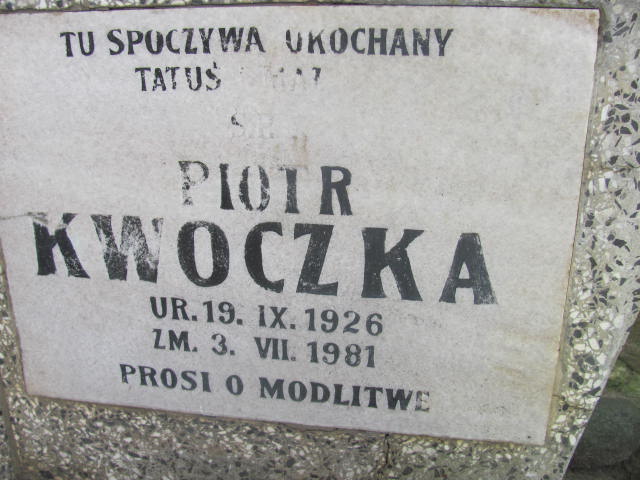 Piotr Kwoczka 1926 Rudna - Grobonet - Wyszukiwarka osób pochowanych