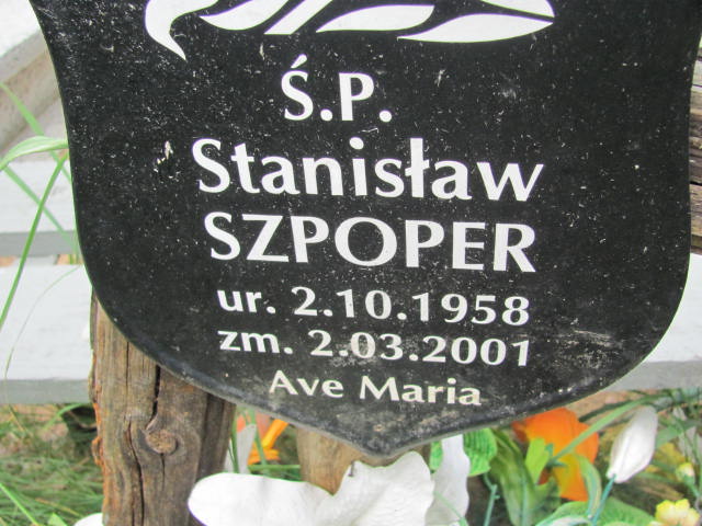 Stanisław Szpoper 1958 Rudna - Grobonet - Wyszukiwarka osób pochowanych