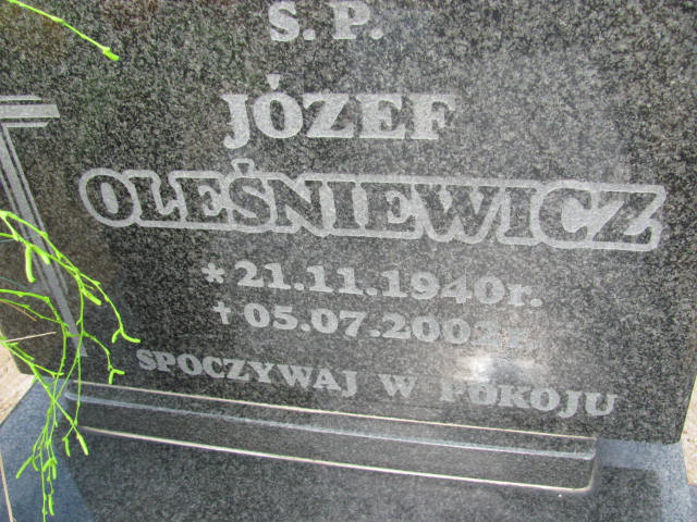 Józef Oleśniewicz 1940 Rudna - Grobonet - Wyszukiwarka osób pochowanych