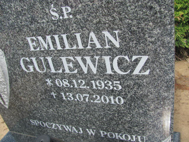 Emilian Mikołaj Gulewicz 1935 Rudna - Grobonet - Wyszukiwarka osób pochowanych