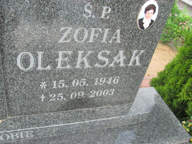 Zofia Oleksak 1946 Rudna - Grobonet - Wyszukiwarka osób pochowanych
