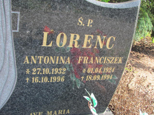 Franciszek Lorenc 1924 Rudna - Grobonet - Wyszukiwarka osób pochowanych