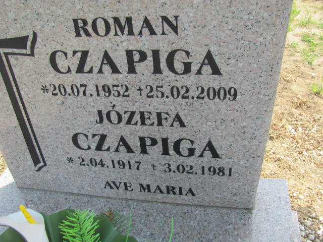 Józefa Czapiga 1917 Rudna - Grobonet - Wyszukiwarka osób pochowanych