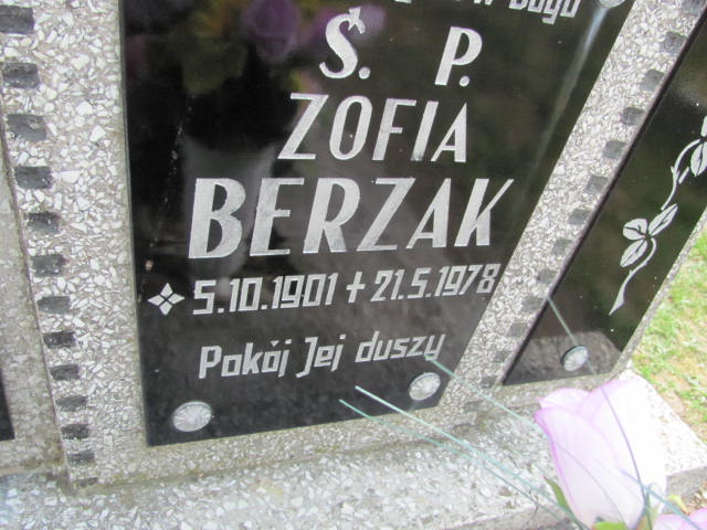 Zofia Berzak 1901 Rudna - Grobonet - Wyszukiwarka osób pochowanych