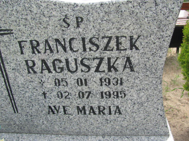 Franciszek Raguszka 1931 Rudna - Grobonet - Wyszukiwarka osób pochowanych