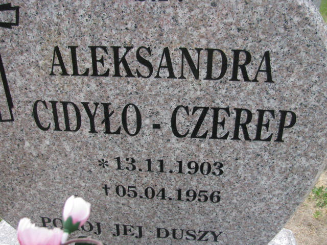 Aleksandra Cidyło Czerep 1903 Rudna - Grobonet - Wyszukiwarka osób pochowanych