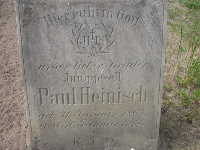 Paul Heinisch 1865 Rudna - Grobonet - Wyszukiwarka osób pochowanych
